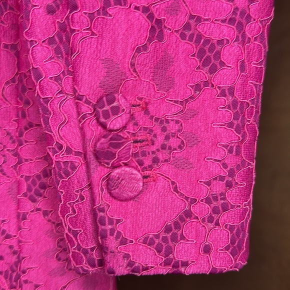 ZARA Tailored Lace Floral Blazer | Fuchsia | M - Picture 5 of 15